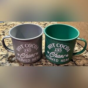☕ Hot Cocoa & Chaos Mugs – Set of 2